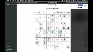 Washington Post Sudoku ✦ April 12, 2024 ✦ Hard