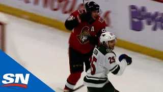 Matt Duchene Takes Long Pass, Splits Defence To Score Past Charging Devan Dubnyk