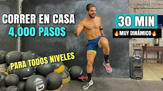 Cardio Hiit CORRER En Casa (30 MIN) Rutina Intensa 4000 pasos SIN EQUIPO