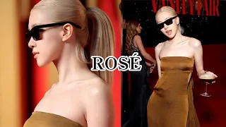 Rosé at Oscar after party 2024 captured picture with sabrina carpenter and Charlotte Lawrence #rosé