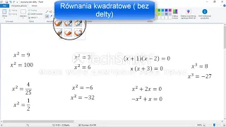 Równania kwadratowe bez delty