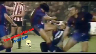 Diego Maradona's Insane Fight against Atletico Bilbao! 😱😱🤬 His last match with Barcelona!! #Maradona