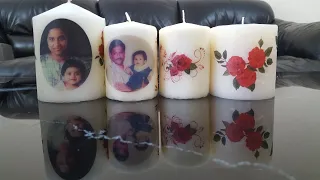 Decoupage on Candles /Transferring Photos onto a candle.