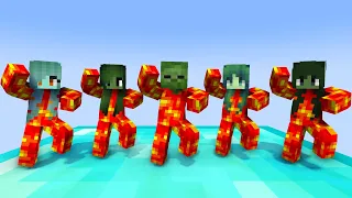 MONSTER SCHOOL : GANGNAM STYLE FIRE ZOMBIE FAMILY - MINECRAFT ANIMATION