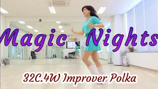 (초중급) 위례희댄스스튜디오  Magic Nights Line Dance (Demo)  Improver Polka