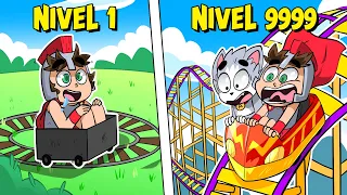 Pasamos de PARQUE DE ATRACCIONES NOOB a PRO en ROBLOX 😂🎢 INVICTOR Y ACENIX (Y Mayo)