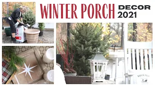 Christmas Porch Decor ~ Winter Porch Ideas ~ Porch Makeover ~ Winter Patio Makeover