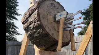 throwing knife target that works for axes too tripod stump stand how to (lazy, cheap, easy)