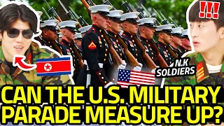 North Korean Soldiers React to U S  MILITARY PARADE for the First Time!