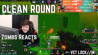 SEN zombs Reacts to NRG FNS CLEAN Round vs LOUD VCT LOCK//IN | VALORANT Clips