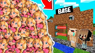 RETO DE LA BASE VS 1000000 PRINCESA PEACH 😨😱 BASE BEBE NOOB VS SUPER MARIO BROS MINECRAFT