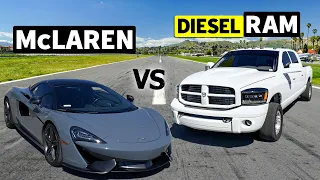 BUILT vs BOUGHT! 1300hp Cummins RAM vs Fresh-off-the-Floor McLaren 570S // THIS vs THAT