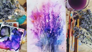 LAVENDER | How to paint with watercolors is simple and pleasant💜