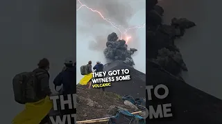 Lightning during a volcanic eruption 😳🤯 #shorts