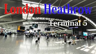 【Airport Tour】2023 London Heathrow Airport Terminal 5 Check-in and Arrival Area