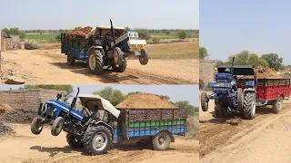 Swaraj 735 FE Vs Farmtrac 45 Vs Powertrac 439 Full Loaded Trolley