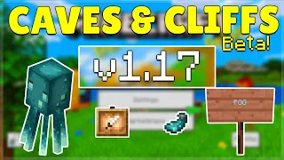 MCPE 1.17 BETA CAVES & CLIFFS! Minecraft Pocket Edition Glow Squid Added & Bug Fixes