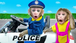 Kiki Monkey pretend police and catch theif to take bag for baby monkey | KUDO ANIMAL KIKI