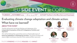 IEU at COP26: Evaluating climate change adaptation and climate action: What have we learned?