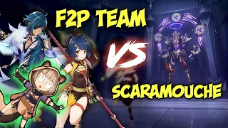 4 star team vs Scaramouche boss F2P friendly!
