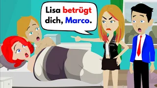 Learn German | Lisa betrays Marco with the waiter! Vocabulary and important verbs