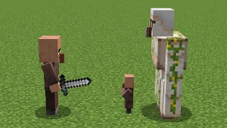 what if villager attack baby in front of iron golem?