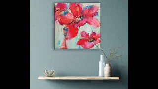 Easy Abstract floral / Textured / Step by Step /  MariArtHome