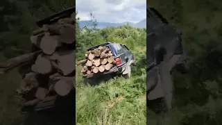 Toyota 4runner 3.0v6 off road getting logs from forest