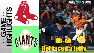 Giants vs Red Sox Full Game Highlights July 28, 2023 | MLB Highlights 2023