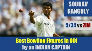 SOURAV GANGULY | Best ODI Spell by an INDIAN Captain | 5/34 vs ZIM | ZIMBABWE tour of INDIA 2000