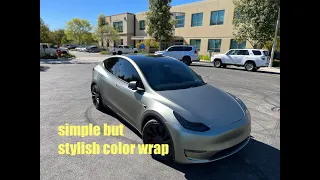 Tesla model Y satin chrome wrap