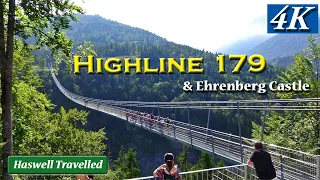 Suspension Bridge to Castle Ruins - Highline 179, Reutte Austria 4K