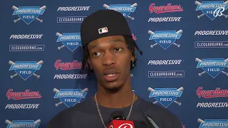 Triston McKenzie tips his cap to Byron Buxton & Joe Ryan after Guardians' loss to Twins