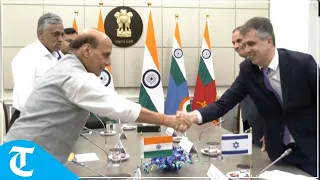 Delhi: Israeli Foreign Minister Eli Cohen meets Defence Minister Rajnath Singh