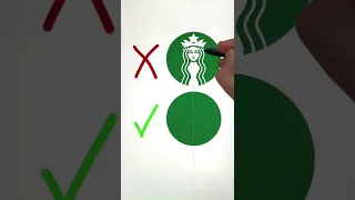 How to draw Starbucks logo 🎨😆 #lol #memes #art #shorts