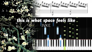 JVKE - this is what space feels like - Piano Tutorial with Sheet Music