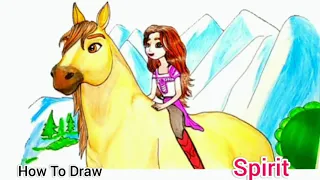 Spirit Untamed Movie 2021|How To Draw + Colour Spirit  Untamed From Spirit DreamWorks Easy 🐴