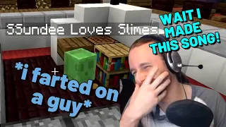 SSundee reacts to himself singing his song