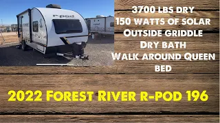 2022 Forest River r-pod 196 Rear Kitchen Travel Trailer