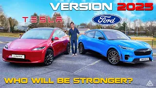 2025 In-depth Comparison: Tesla's Model Y Vs. Mustang Mach-E, and Rivian R2S. Design, Power, Range