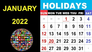 January 2022 Holidays and Observances Around the World