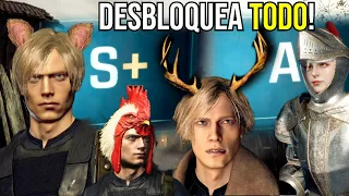 TODOS LOS DESBLOQUEABLES DE LOS RANGOS (S+-S-A) EXPLICADOS-  RESIDENT EVIL 4 REMAKE