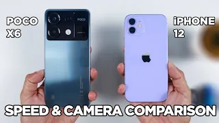 POCO X6 vs iPhone 12 SPEED TEST & CAMERA Comparison | Zeibiz