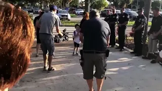 West Palm Beach police escort fallen officer's son to kindergarten