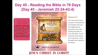 Day 45 Reading the Bible in 70 Days  70 Seventy Days Prayer and Fasting Programme 2020 Edition