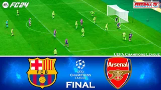 Barcelona vs Arsenal - UEFA Champions League 23/24 Final | EA FC 24 Full Match | Gameplay PC