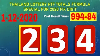1-12-2020 Thailand Lottery HTF Totals Formula Special For 2020 Fix Digit