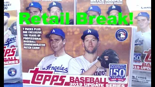 2019 Topps Update Retail Break 2 Fat Packs 2 Hanger Boxes & 1 Blaster Box ** Nice Rookie Parallel **