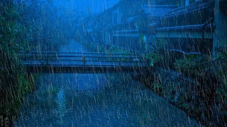 RAIN SOUND TO SLEEP Fast and Relax Deeply, Noise of Rain and Thunder in Japan at Night