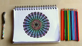 How to draw Geometric Eye | Geometric Patterns |Colourful Geometric Art Satisfying Art Video